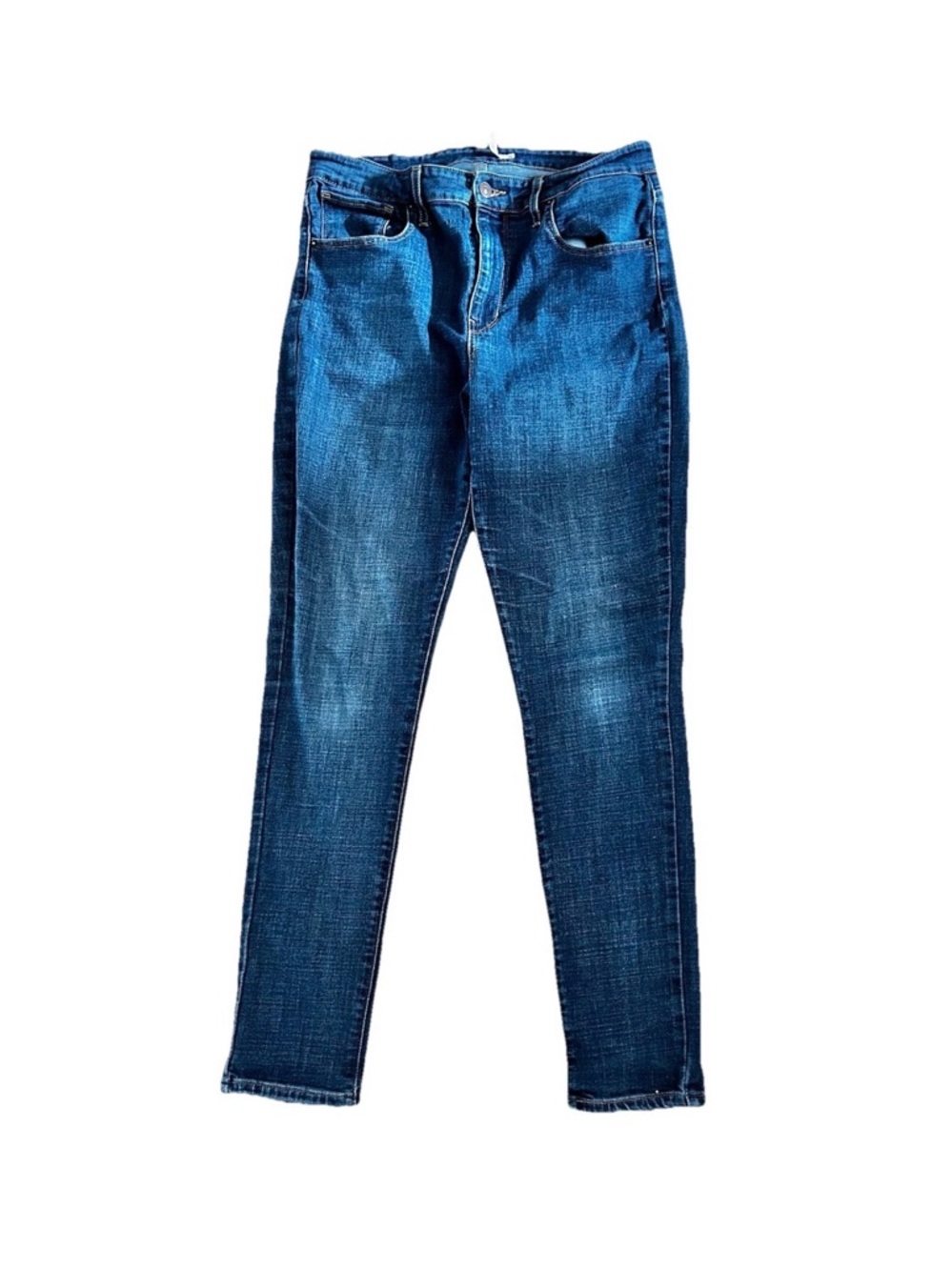 Levi’s woman’s stretchy blue mid wash high rise skinny jeans denim Sz 31